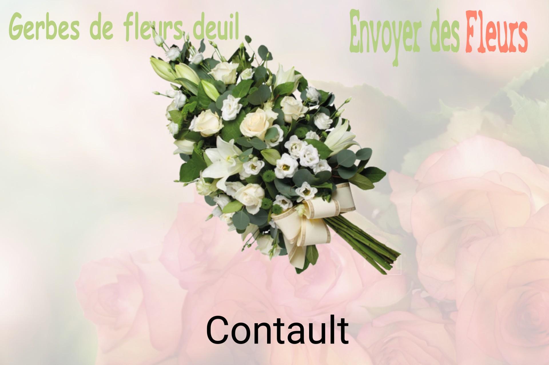 Gerbe de fleurs de deuil livrée à Contault